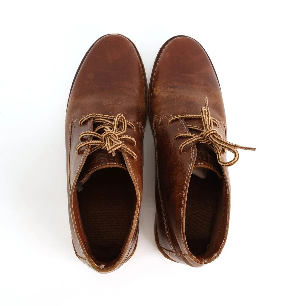 RKC Uptown Leather Chukka Boots Brown Lace-Up Ankle‎ Casual Shoes